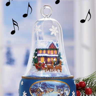 Santa’s Sleigh Lighted Musical Bell Christmas Collectible