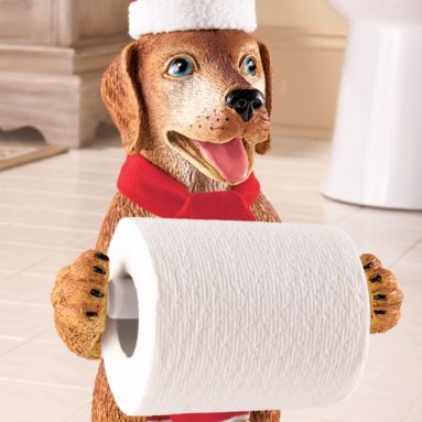 Seasonal Dog Toliet Paper Holder