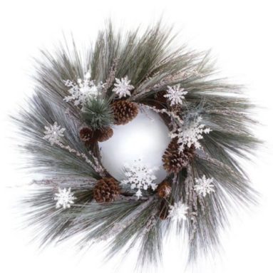 Snowflake and Pine Cone Christmas Wreaths