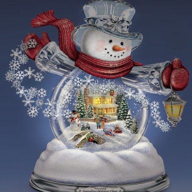 Snowglobe Snowman with Lighted Scene Plays