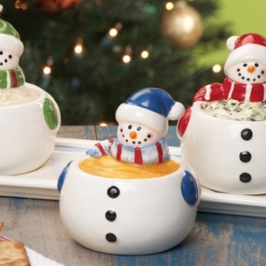 Snowman Condiment Set