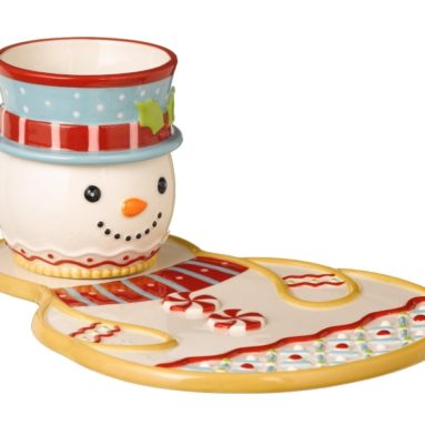 Snowman Plate and Cocoa Cup Set