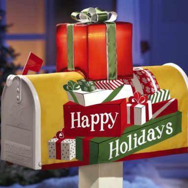 Solar Happy Holidays Mailbox Cover Decoration