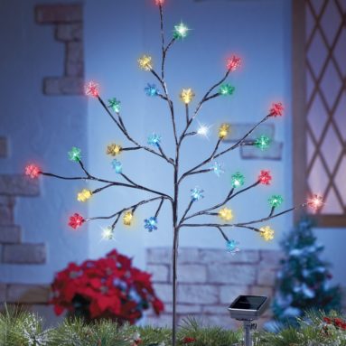 Solar Multi Color Snowflake Branch Tree