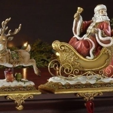 Santa Claus and Reindeer Christmas Stocking Holders