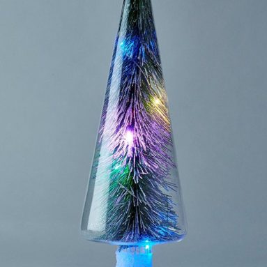 Stunning Clear Cone Glass Tree with Pine insert