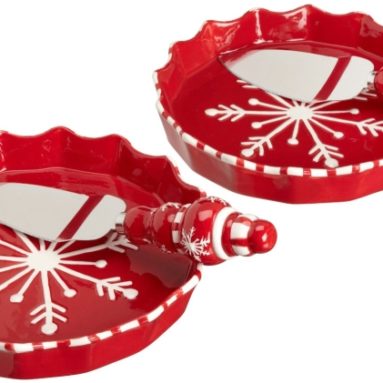 Table Falling Snow Pie Plate and Server Set