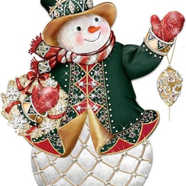 The “Glistening Holiday Treasures” Snowman Figurine