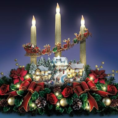 The Lights Of Christmas Illuminating Village Table Centerpiece