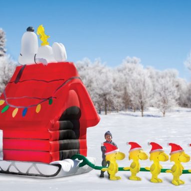 The Snoopy And Friends 17′ Inflatable Sleigh