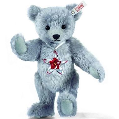 The Swarovski Teddy Bear Featuring the Swarovski Poinsettia Ornament