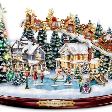 Thomas Kinkade And To All A Good Night Christmas Sculpture