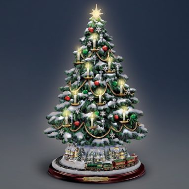 Thomas Kinkade Candlelit Tabletop Tree with Lights