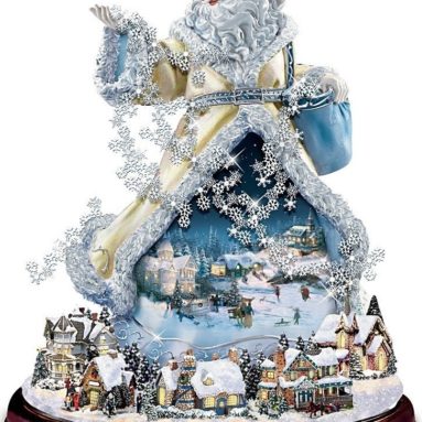 Thomas Kinkade Moving Santa Claus Tabletop Figurine