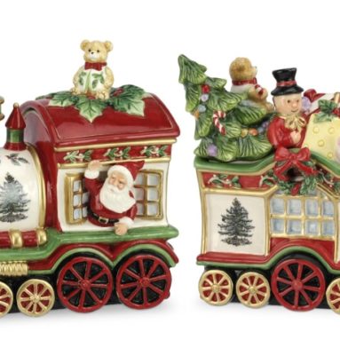 Tree 2-Piece Train Set Covered Cookie Jar