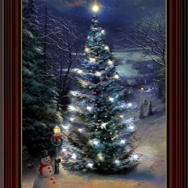 Tree Wall Hanging Framed Canvas Print That Lights Up