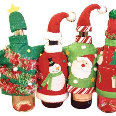 Ugly Sweater Wine Bottle Covers Christmas Decor