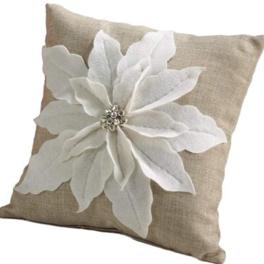 White Poinsettia  Pillow
