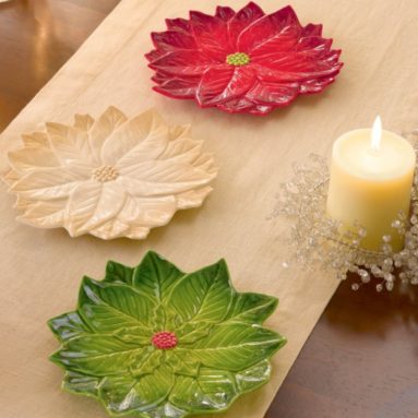 Winter Bloom Poinsettia Plate