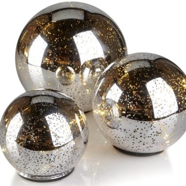 Winter Lane Glass LED Lighted Orbs Table