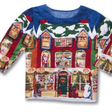 Christmas Village Holiday Town Scene Women’s Top