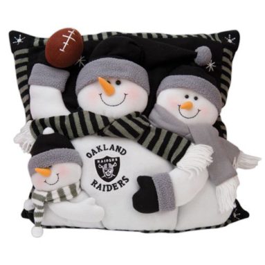 Oakland Raiders Snowman Family Pillow