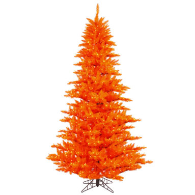Orange Lights Christmas Tree