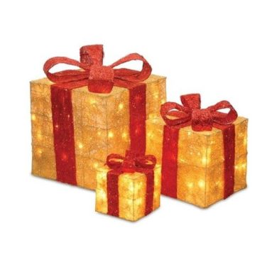 Gift Boxes Lighted Christmas Yard Art Decorations