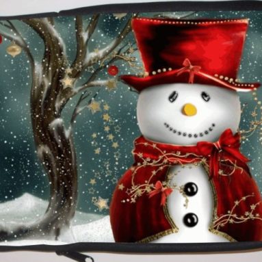 Holidays Snowman Design Laptop Sleeve