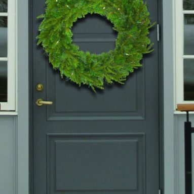 Battery-Operated Indoor-Outdoor Wreath with Mini Lights