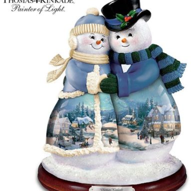 Thomas Kinkade Musical Snowman Figurine: Snow Happy Together