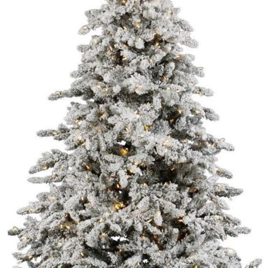 10′ Flocked Utica Christmas Tree