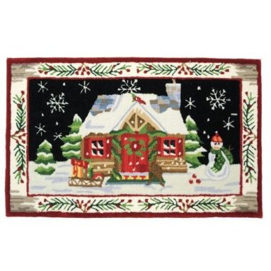 Accents Santa in White Forest Indoor Rug