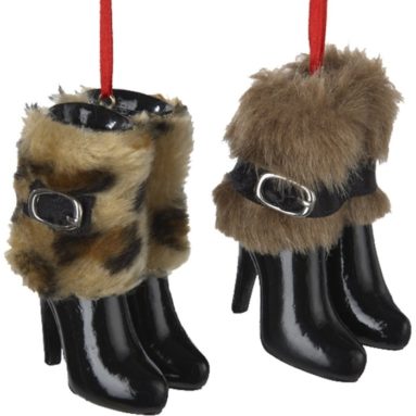 Resin Boots with Fur Ornament