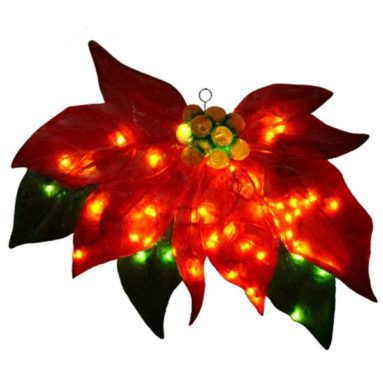 Barcana 30-Inch Illuminated Fiberglass Poinsettia Christmas Light
