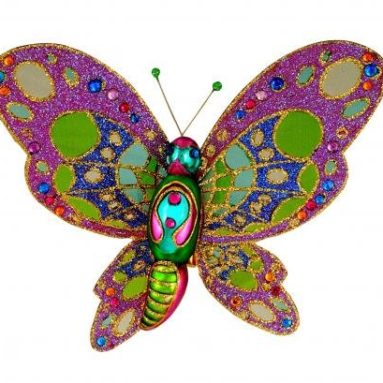 Butterfly Jeweled Glass Ornament