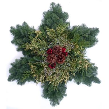 Holiday Snowflake Wreath 24″
