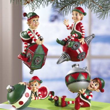 Fun Santa’s Elves Christmas Collectible Ornaments