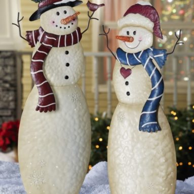Holiday Snowmen Outdoor Garden Stakes