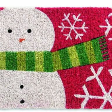 Holiday Snowman Coir Door Mat