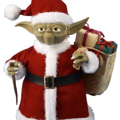 Star Wars 10-Inch Yoda in Fabric Santa Outfit Tablepiece
