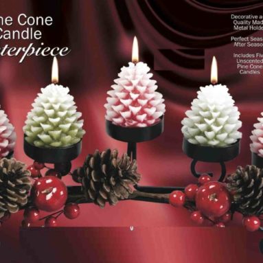 Holiday Pine Cone Candle Centerpiece