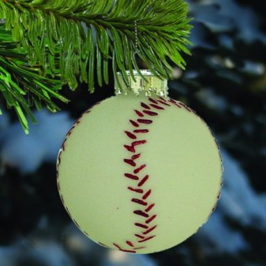 Baseball with Holographic Iridescent Glitter Ornaments