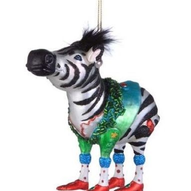 Zebra Christmas Holiday Ornament