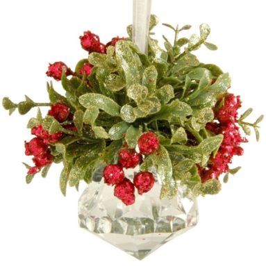 Christmas Mistletoe on Acrylic Prism Ornament