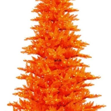Orange Fir Tree with Orange Lights