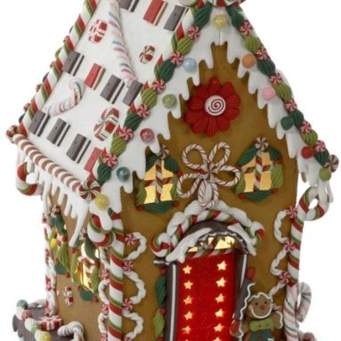 Claydough and Metal Cookie and Candy Lighted House Decoration