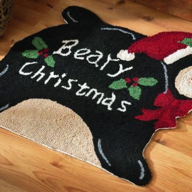 Christmas Santa Bear Accent Rug