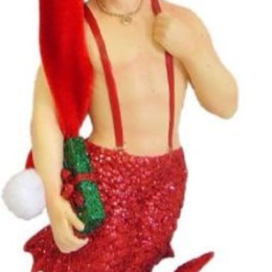 Santa’s Helper Merman Ornament 7 inch