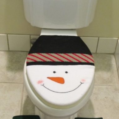 4 Pcs Christmas Santa Bathroom Toilet Seat Cover and Rug Set